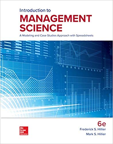 Introduction to Management Science A Modeling And Case Studies Approach with Spreadsheets 6th Edition By Frederick Hillier Test Bank