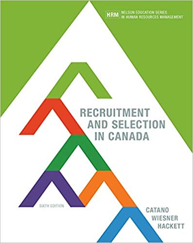 Recruitment And Selection in Canada 6th Edition By Victor Catano Test Bank