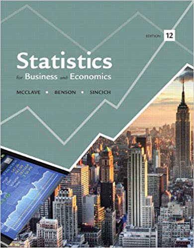 Statistics for Business And Economics 12th Edition by James T. McClave Test Bank